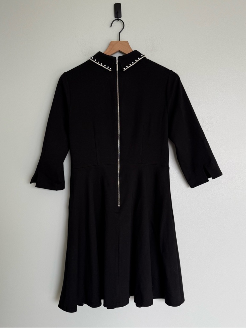 Kate Spade Black Pearl & Diamond Embellished Collar Ponte Dress - Picture 8 of 9